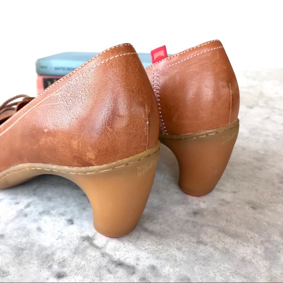 ❌SOLDCamper | Honey Brown Leather Heels - Picture 5 of 9